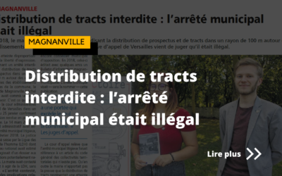 COURRIER DE MANTES : MAGNANVILLE – Distribution de tracts interdite : l’arrêté municipal était illégal